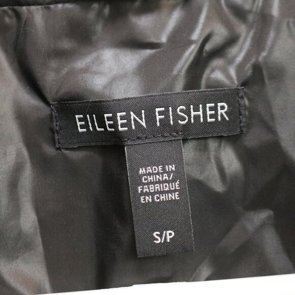 Eileen Fisher Vest Womens Black Full Zip Pockets Merino Wool Polyester Size SP - Picture 3 of 5